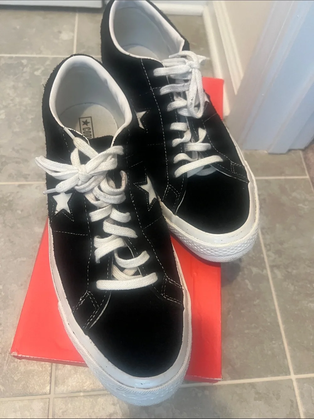 Converse Black and White One Star Low Top Sneakers